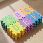 KOBBET 36Pcs ABCD Alphabet Puzzle Foam Mat for Interlocking Learning Alphabet & Number (Multicolor)