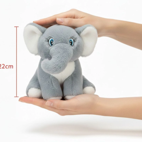 SHREEJI GIFT Adorable & Ultra-Soft Elephant Plush Toy - The Perfect Cuddly Companion  - 25 cm (Grey)
