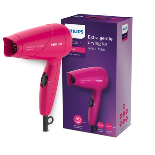 Philips 1000 Watts,Hair Dryer, 2 Heat Settings, Easy Handling HP8143/00, Pink