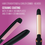 HAVELLS HC4055 Hair Straightens and Curler Combo, Black