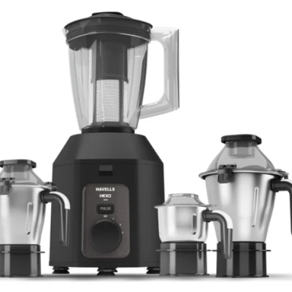 Havells Hexo 1100 Watts 4 Jar Mixer Grinder, Black