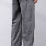 HOKER Men Loose Fit Mid Rise Grey Jeans