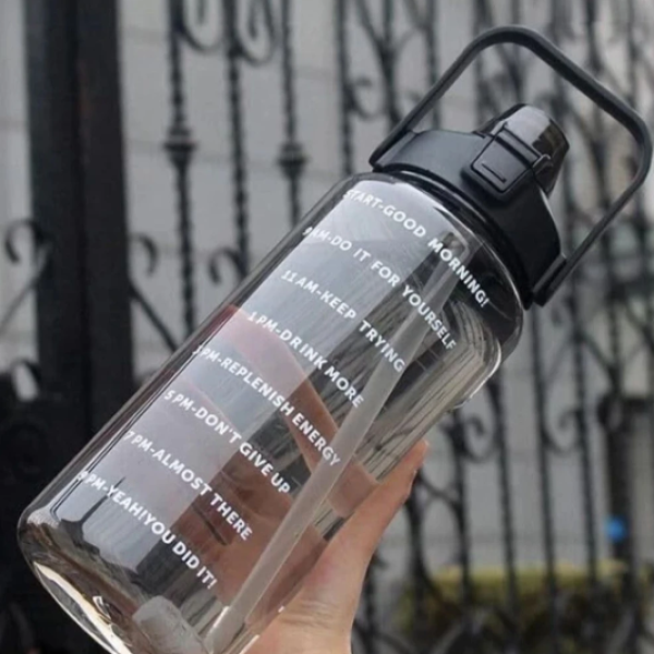 Flipkart SmartBuy Motivational Travel Plastic Water Bottle 2000 ml Plastic Bottle (Pack of 1, Black)