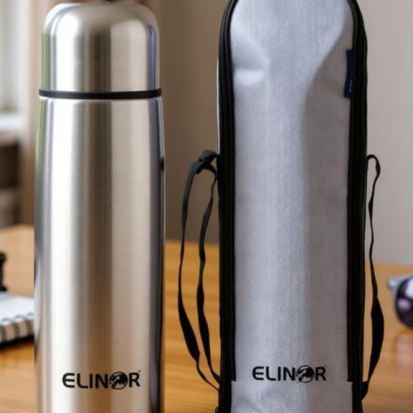 ELINOR Thermosteel Water Bottle 24 Hr Hot and Cold with Leak Proof Lid 1000 ml Stainless Steel Bottle (Pack of 1, Silver)