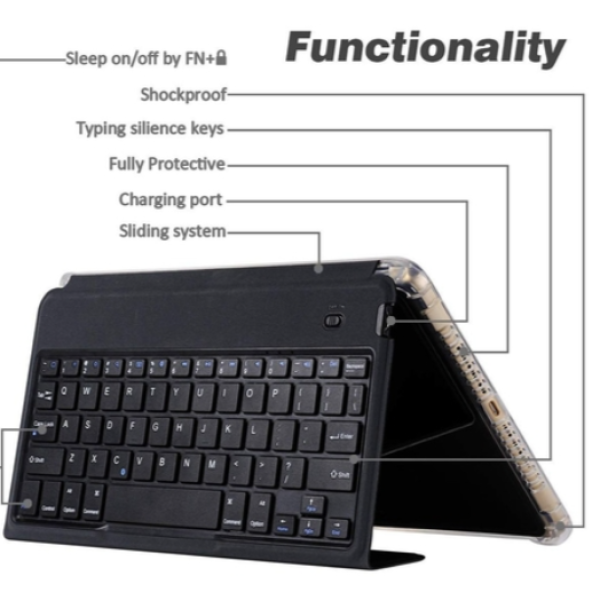 Neopack Smart Folio Case for iPad 25.90 cm (10.2 inch) with Removable Wireless Keyboard, Black 7UNIPAD10