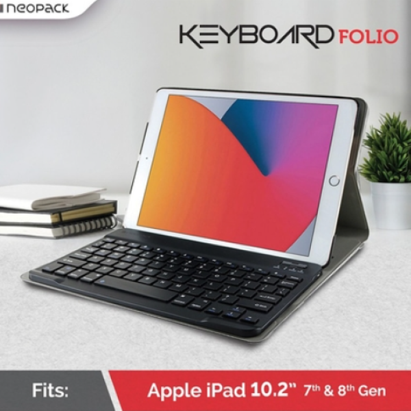 Neopack Smart Folio Case for iPad 25.90 cm (10.2 inch) with Removable Wireless Keyboard, Black 7PAD5