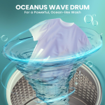 Haier 7 Kg, Oceanus Wave Drum, 15 Min Quick Wash, Magic Filter, 8 Wash Programs, Fully Automatic Top Load Washing Machine (HWM70-AE | Moonlight Silver)
