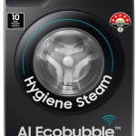 Samsung 8 kg, 5 star, Eco Bubble Technology, AI Control, Wi-Fi, Fully-Automatic Front Load Washing Machine (WW80T504DAB1TL, Hygiene Steam, Black Caviar, Awarded as Washing Machine Brand of the year)
