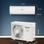 Voltas 243V Vectra Elite 2 ton 3 star inverter Split AC|4-IN-1 Adjustable mode|Energy Efficient|High ambient Cooling-cools even at 52°C|Anti dust filter with Anti-microbial coating|Copper Coil| White