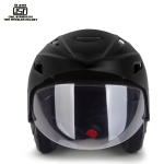urban carrier ISI Certified ABS Material Half Face Stylish Helmet with Clear Visor For Men Motorbike Helmet (Black)