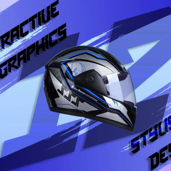 urban carrier ABS Material Shell Full Face Helmet, Unti UV Scratch resistance Motorbike Helmet (Blue)